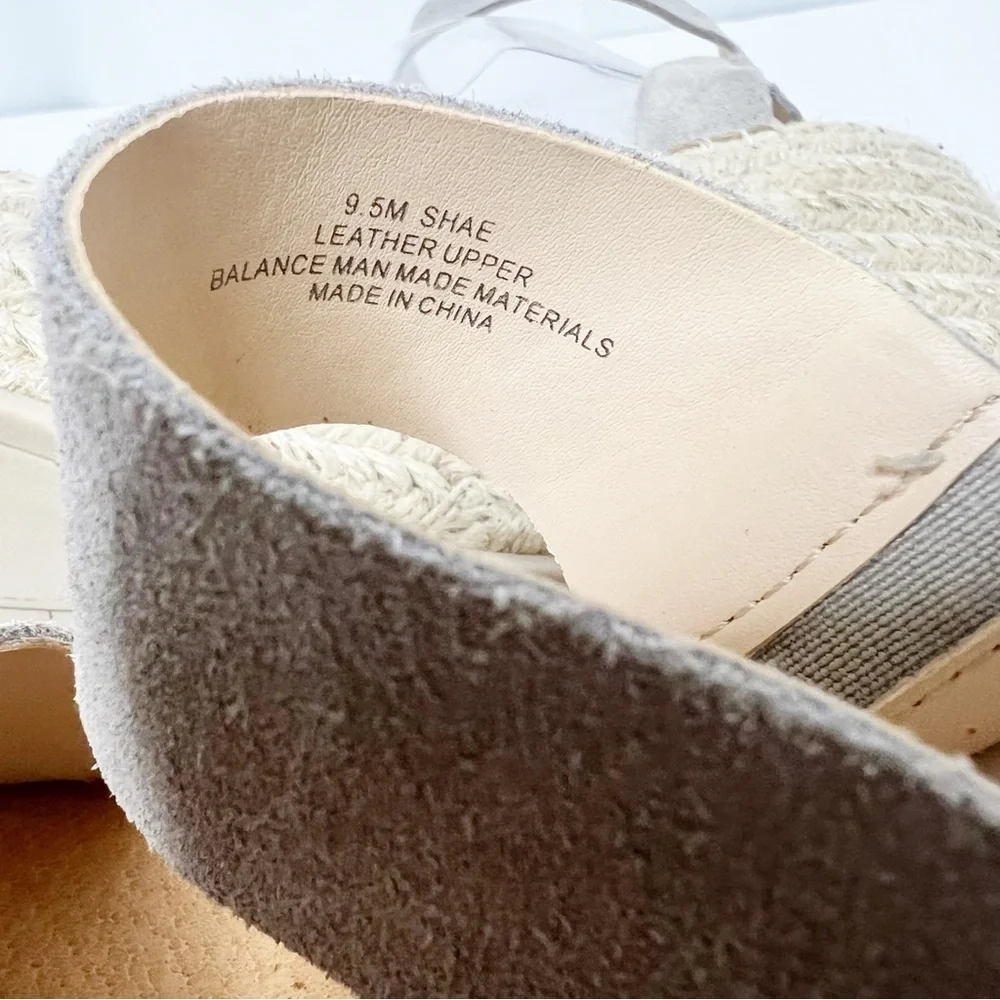 Dolce Vita Shae Espadrille Gray Wedge Sandals Size 9.5